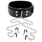 DARKNESS - COLLANA CON PINZE PER CAPEZZOLI NERA
