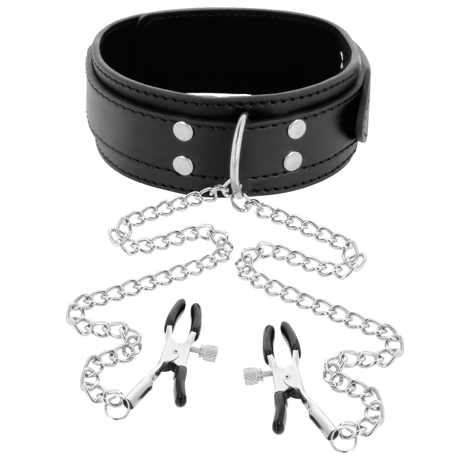 DARKNESS - COLLANA CON PINZE PER CAPEZZOLI NERA