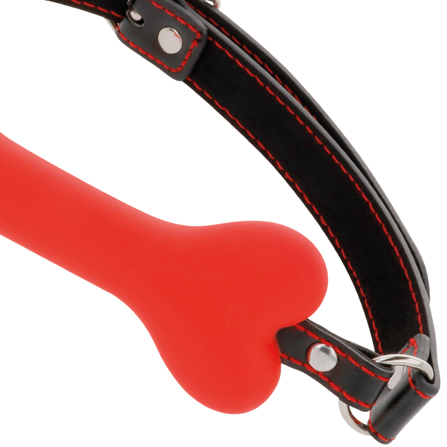 DARKNESS - GAG IN SILICONE A FORMA DI OSSO ROSSO