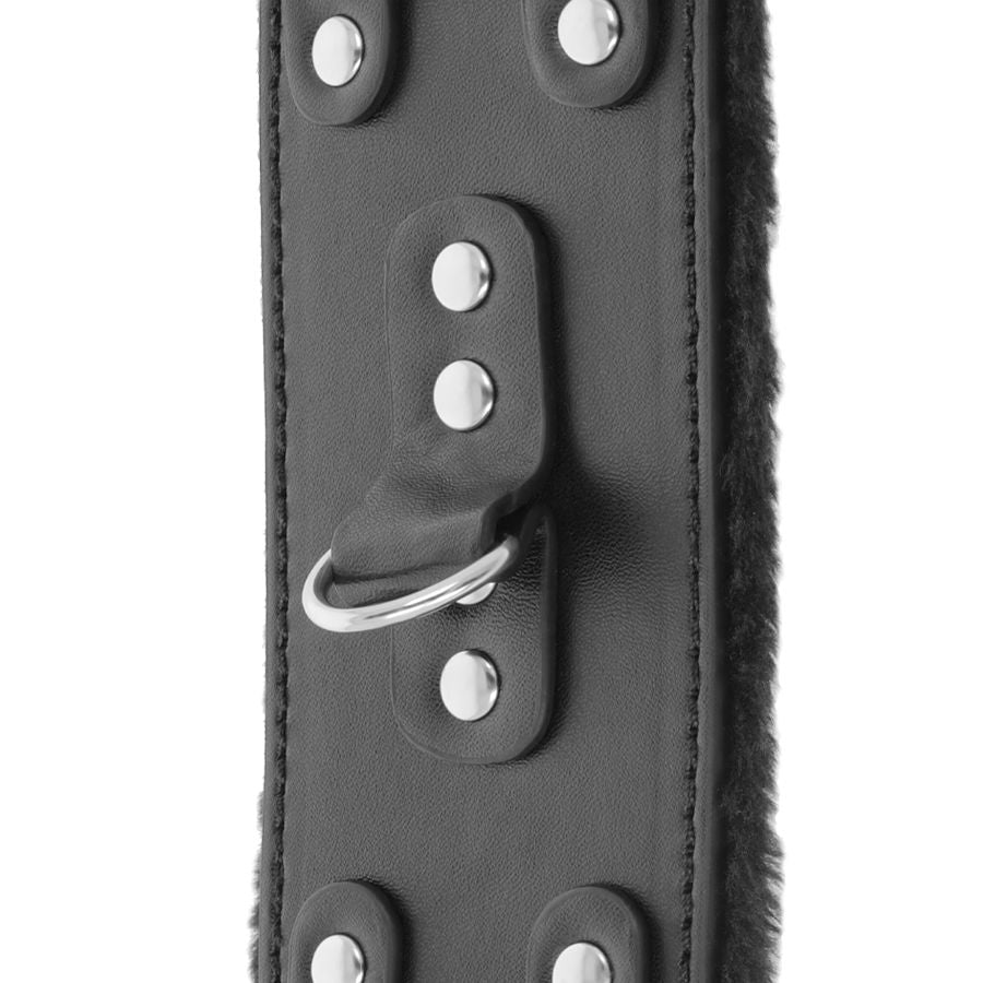 DARKNESS - MANETTE REGOLABILI IN PELLE NERA CON FODERA