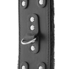 DARKNESS - MANETTE REGOLABILI IN PELLE NERA CON FODERA