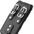 DARKNESS - MANETTE REGOLABILI IN PELLE NERA CON FODERA