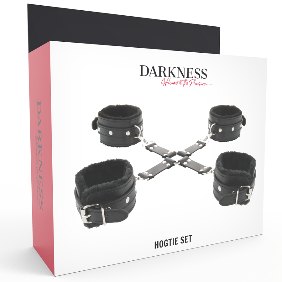 DARKNESS - ESPOSAS DE CUERO PARA PIES Y MANOS NEGRAS
