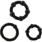 SEVEN CREATIONS - SET DI TRE ANELLI PENE NERI