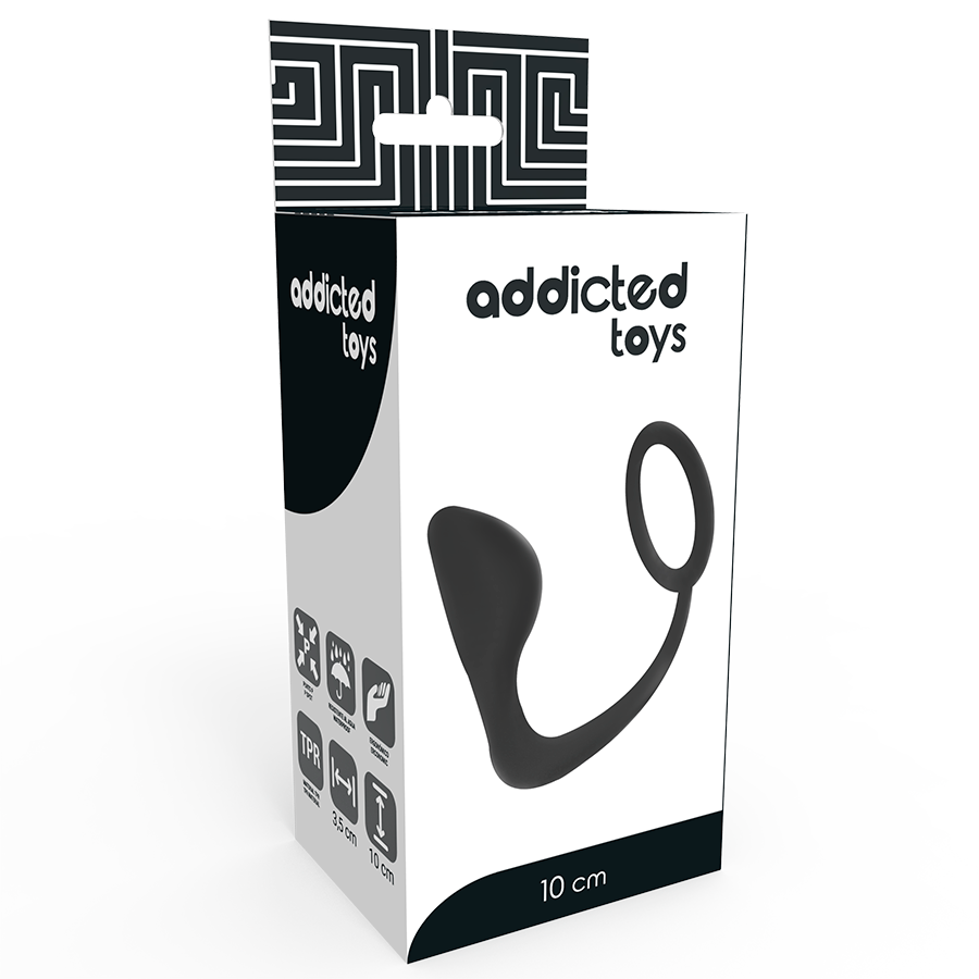 ADDICTED TOYS - PLUG ANALE CON ANELLO PENIENO NERO