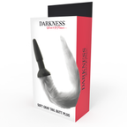 DARKNESS - SILICONE BUTT PLUG WITH GREY TAIL