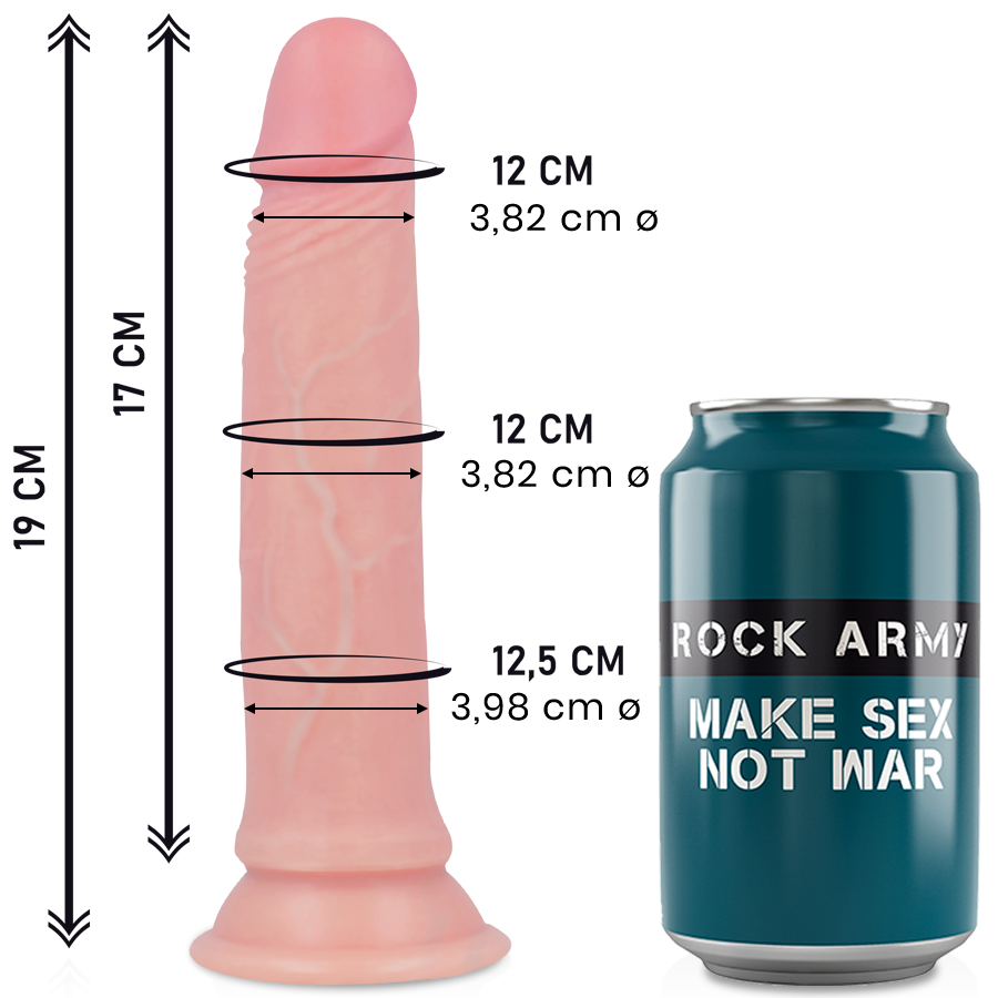 ROCKARMY - LÍQUIDO DE SILICONA PREMIUM AVENGER REALISTIC 19 CM -Ø- 3.98 CM