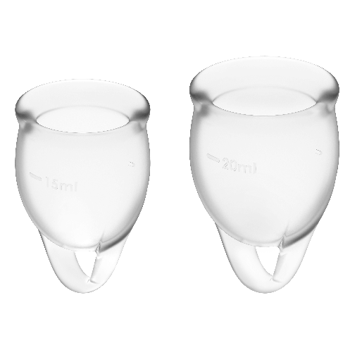 SATISFYER - COPPA MESTRUALE FEEL CONFIDENT TRASPARENTE 15 + 20 ML