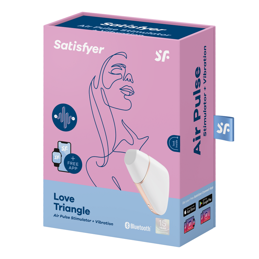 SATISFYER - ESTIMULADOR Y VIBRADOR AIR LOVE TRIANGLE BLANCO