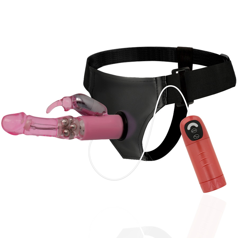 HARNESS ATTRACTION - IMBRACATURA DANIEL CON VIBRAZIONE E ROTAZIONE 18 CM -O- 3.5 CM