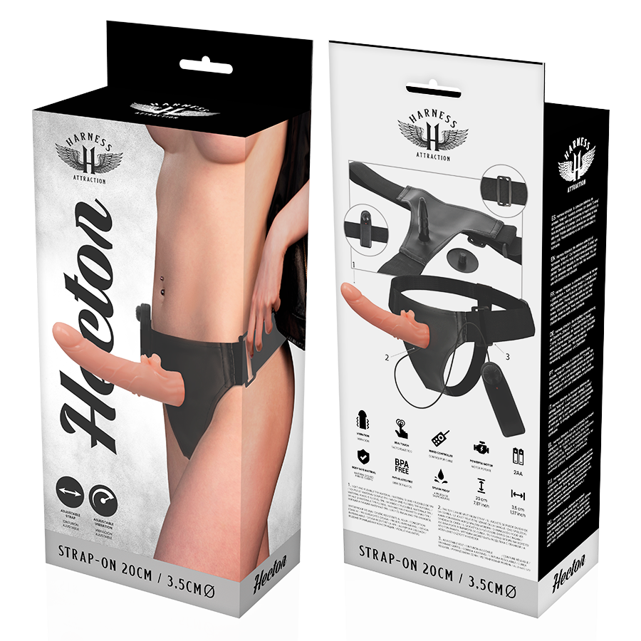 HARNESS ATTRACTION - IMBRACATURA VIBRANTE HECTOR 20 CM -Ø- 3,5 CM