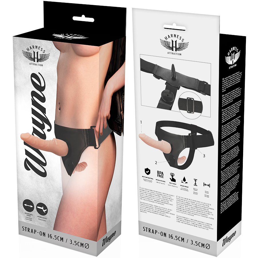 HARNESS ATTRACTION - WAYNE DOPPIA PENETRAZIONE 16,5 CM -O- 3,5 CM