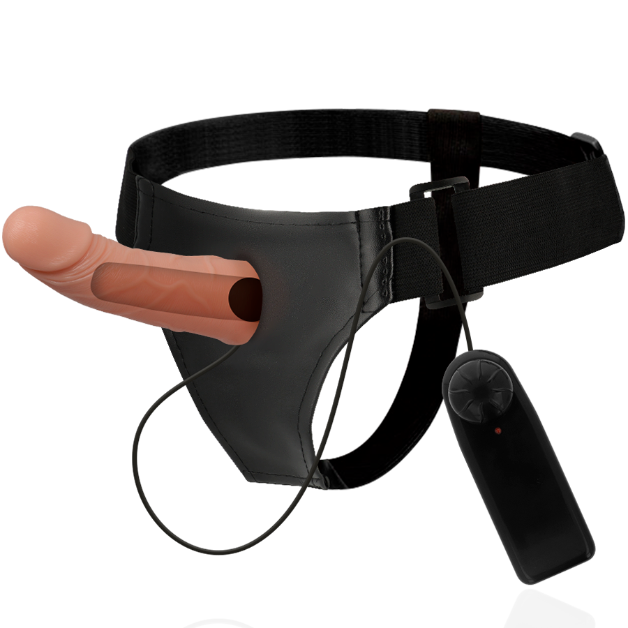 HARNESS ATTRACTION - HARNAIS CADRES CREUX AVEC VIBRATEUR 15 CM -O- 5 CM