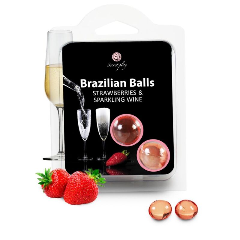 SECRETPLAY - CONJUNTO DE BOLAS BRASILEÑAS FRESA Y CHAMPÁN