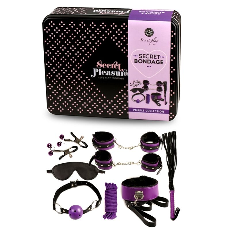 SECRETPLAY - BDSM SET 8PCS PURPLE / NOIR.