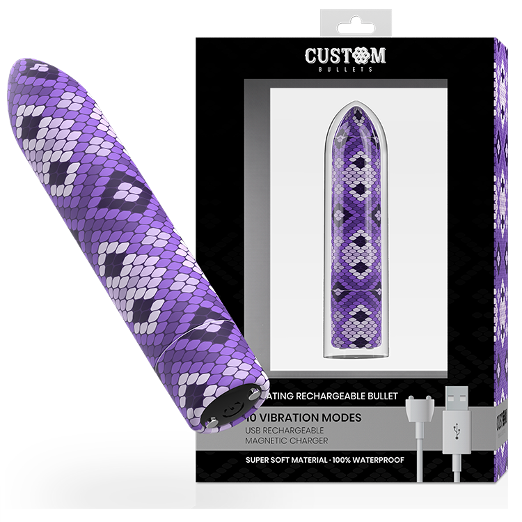 CUSTOM BULLETS - BALA MAGNÉTICA RECARGABLE SNAKE PURPLE 10V