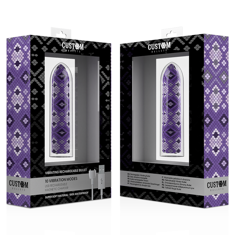 CUSTOM BULLETS - BALA MAGNÉTICA RECARGABLE SNAKE PURPLE 10V