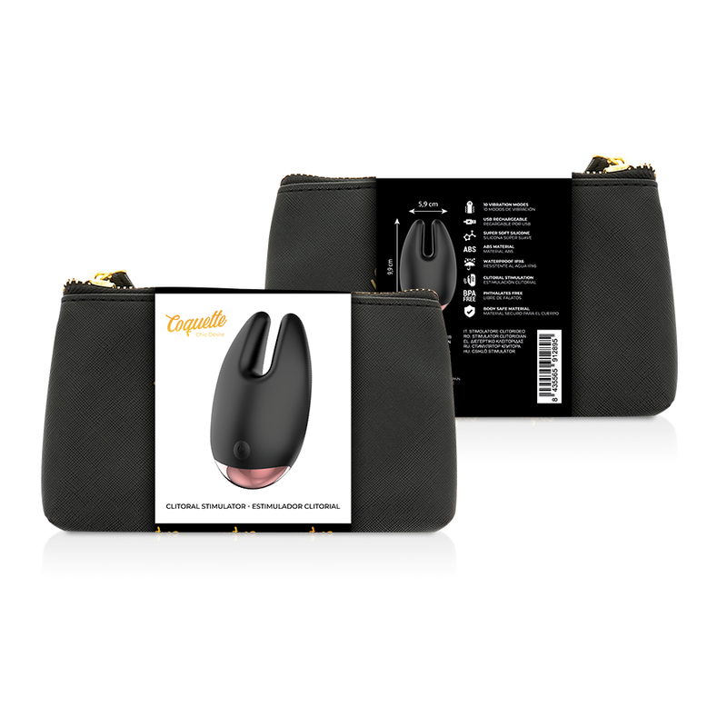 COQUETTE CHIC DESIRE - BLACK/GOLD CLITORAL STIMULATOR