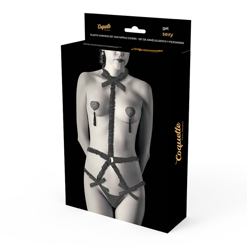 COQUETTE CHIC DESIRE - COMPLETO DI BIANCHERIA INTIMA CON COPRICAPEZZOLI DI LUSSO
