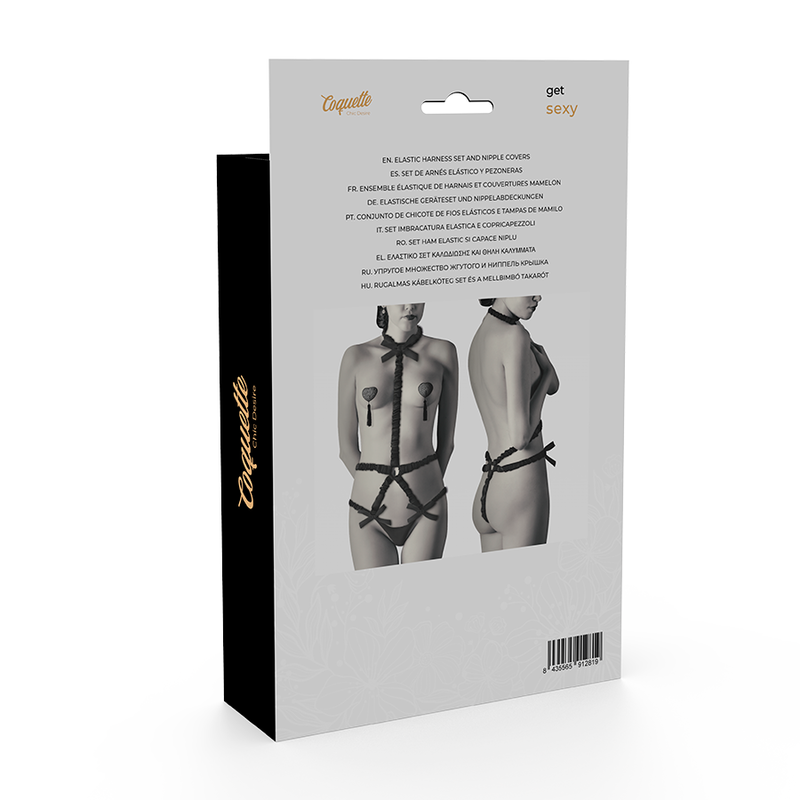 COQUETTE CHIC DESIRE - COMPLETO DI BIANCHERIA INTIMA CON COPRICAPEZZOLI DI LUSSO