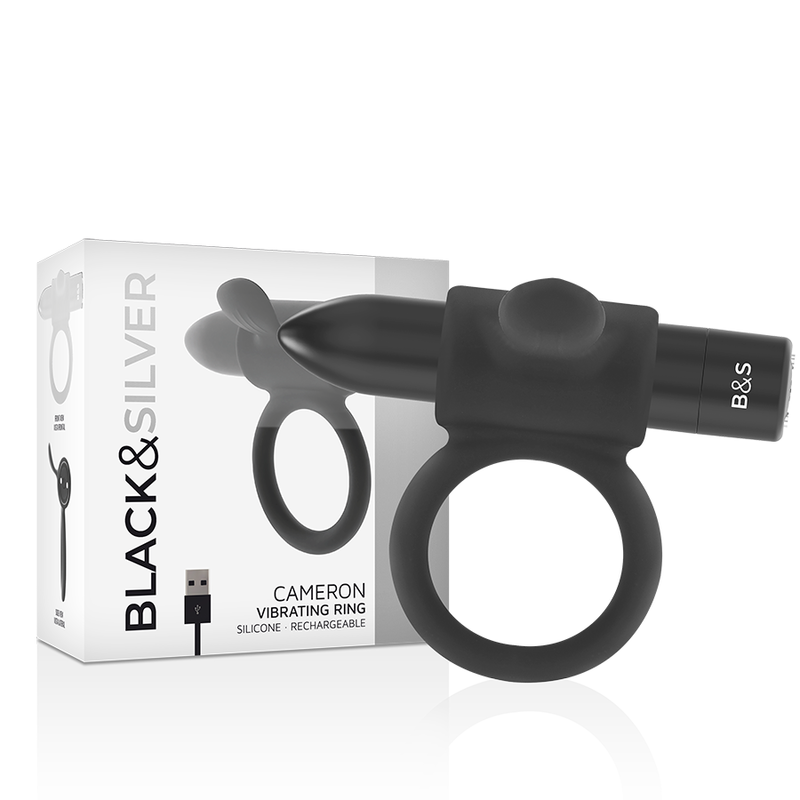 BLACK&SILVER - ANILLO RECARGABLE CAMERON NEGRO