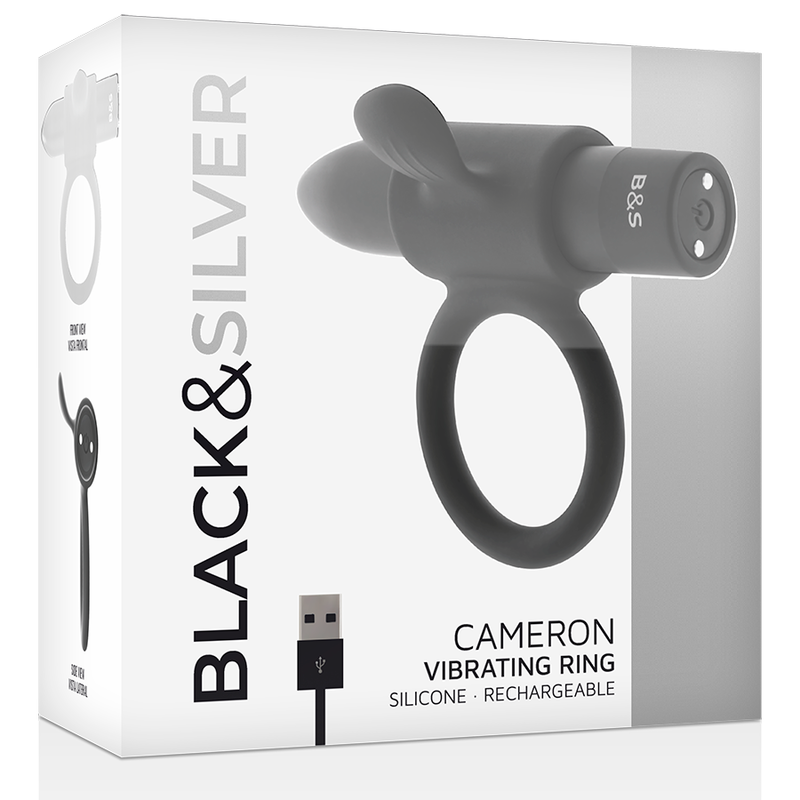 BLACK&SILVER - ANILLO RECARGABLE CAMERON NEGRO