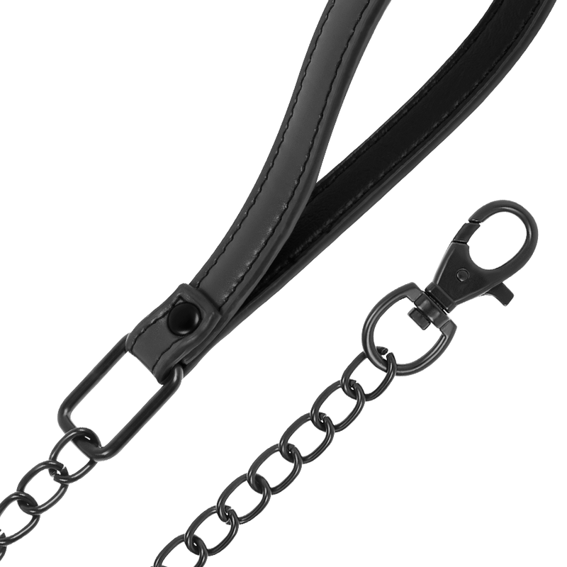 FETISH SUBMISSIVE - COLLIER CHAÎNE DOUBLURE EN NÉOPRÈNE
