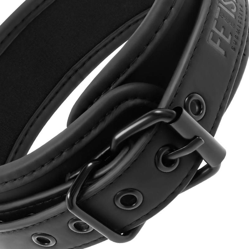 FETISH SUBMISSIVE - COLLIER CHAÎNE DOUBLURE EN NÉOPRÈNE