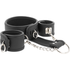 FETISH SUBMISSIVE - COLLIER ET MENOTTES EN CUIR VÉGAN AVEC DOUBLURE EN NÉOPRÈNE