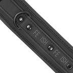 FETISH SUBMISSIVE - COLLIER ET MENOTTES EN CUIR VÉGAN AVEC DOUBLURE EN NÉOPRÈNE