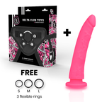 DELTA CLUB - TOYS HARNAESS + DONG SILICONICO ROSA 17 CM -O- 3 CM