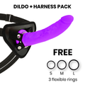 DELTA CLUB - HARNESS TOYS + PURPLE SILICONE DONG 20 CM -O- 4 CM