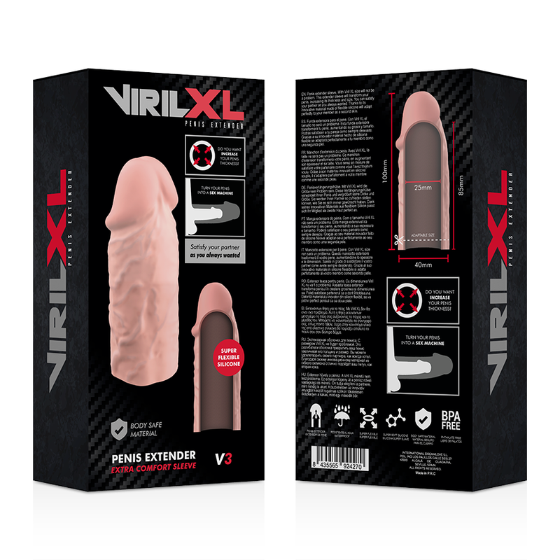 VIRILXL - EXTENSIÓN NATURAL DE PENE EN SILICONA LÍQUIDA V3