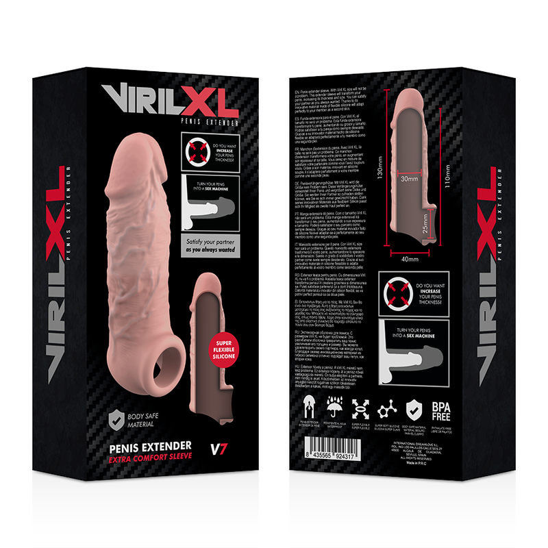 VIRILXL - EXTENSIÓN NATURAL DE PENE EN SILICONA LÍQUIDA V7