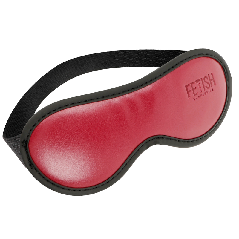 FETISH SUBMISSIVE DARK ROOM - MÁSCARA DE CUERO VEGANO CON FORRO DE NEOPRENO