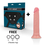 ROCKARMY - ARNÉS + DILDO DE SILICONA LÍQUIDA PREMIUM AVENGER 19 CM -Ø- 3.98 CM