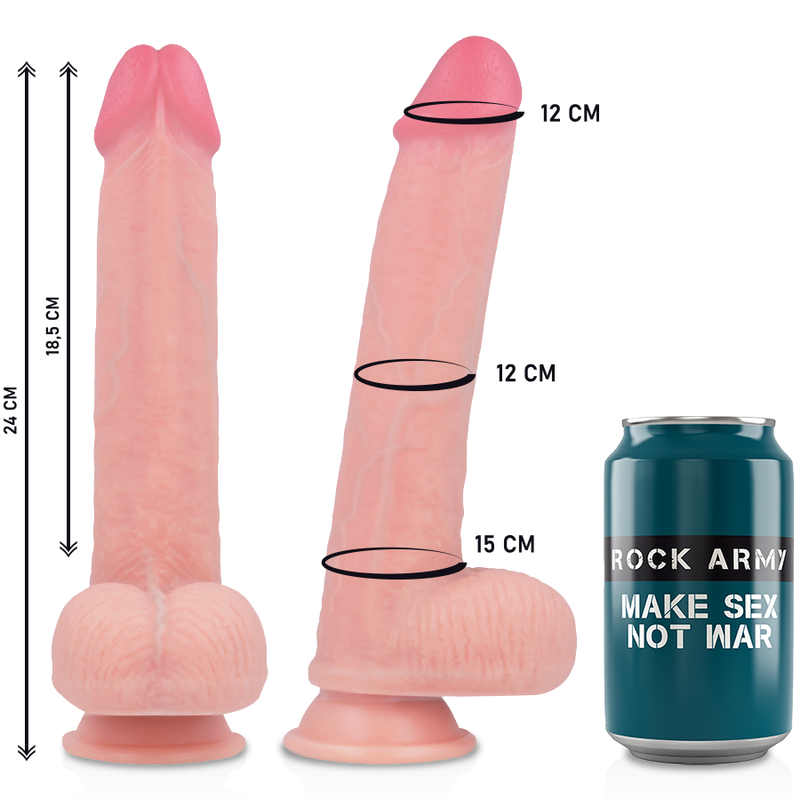 ROCKARMY - ARNÉS + DILDO DE SILICONA LÍQUIDA PREMIUM KINGCOBRA 24 CM -O- 4.77 CM