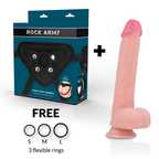 ROCKARMY - ARNÉS + DILDO DE SILICONA LÍQUIDA PREMIUM KINGCOBRA 24 CM -O- 4.77 CM