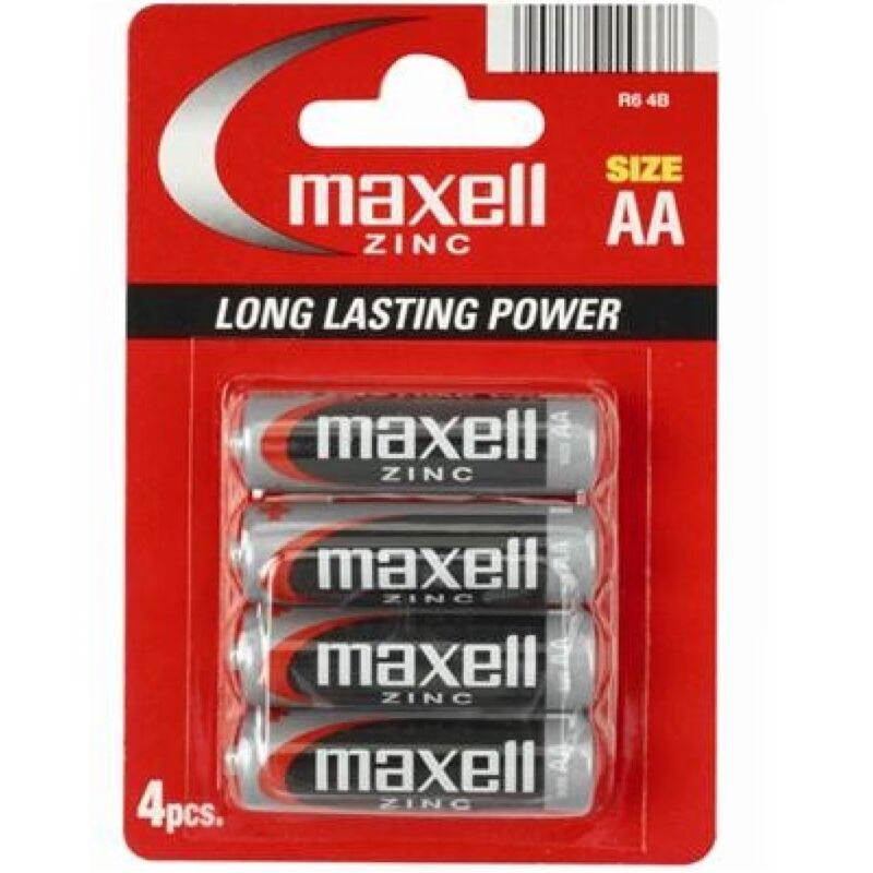 MAXELL - PILE AL SALINO-MANGANESE AA R6 * 4 UNITÀ